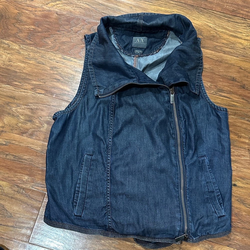 Armani Exchange Dark Blue Denim Vest